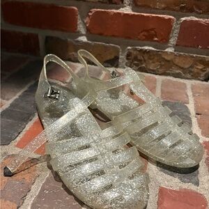 SO Women's Glitter Sandals - Clear